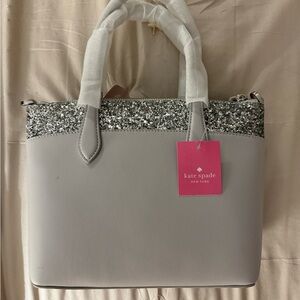Kate Spade Silver and Gray Satchel